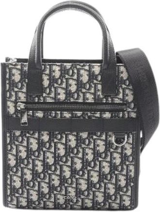 Dior Pre-owned Safari North-South Oblique Canvas Leren Handtas - Heren - Vintage Shopper - Veelkleurig - ONE Size - Leer - Vintage