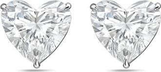 Diana M. Jewels 14Kt White Gold 7.00 cts Lab Grown Heart shaped Diamond Studs