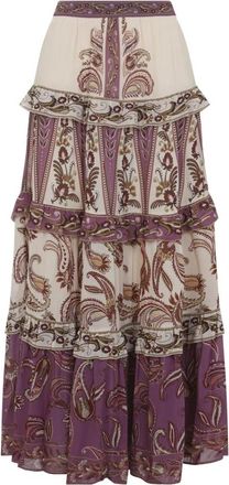 Farm Rio Delicate Ainika Lange Rok - Dames - Maxi Rokken - Veelkleurig - XS - Rokken