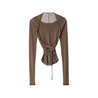 Christophe Lemaire BALLERINA WRAP TOP IN MESH JERSEY
