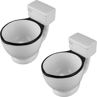 OEM 2 Tazas De Cer&aacute;mica Originales Para El Inodoro Con Asa, 300 Ml, Para Caf&eacute;, T&eacute;, Leche O Helado. Taza Divertida Para Regalar