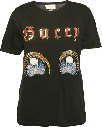 Gucci T-shirt met pailletten - Zwart