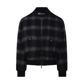 Off-white Lbl Flannel Wool Flight Bomber - Heren - Bomber jackets - Zwart - XL - Wol - Jassen