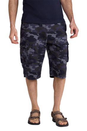 Mountain Warehouse Mens Camo Cargo Shorts - 100% Cotton Twill Short Trousers, Lightweight Pants, Breathable, Durable Shorts -for Hiking, Walking, Beach, Park Blue Camo M