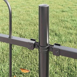 Berkfield Home Grey Garden Fence with Hoop Top 8.5x0.8 m Steel