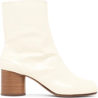 Maison Margiela White Tabi Leather Ankle Boots