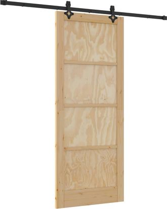 vidaXL Puerta Corredera Orkdal 86 X 211 Cm Madera De Pino Maciza Vidaxl