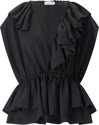 Dries Van Noten Blouses - Dames - Blouses - Zwart - L - Overhemden
