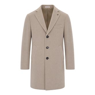 Breras Milano Dublin Coat - Heren - Mantel - Beige - XL - Wol - Jassen