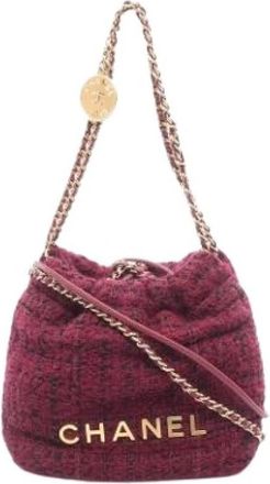 Chanel Pre-owned Vintage Bucket Bag - Dames - Vintage Tas - Rood - ONE Size - Leer - Vintage