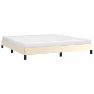 vidaXL Estructura De Cama Sin Colch&oacute;n Cuero Sint&eacute;tico Crema 160x200 Cm Vidaxl
