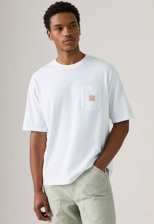 Levi's T-Shirt LEVIS Workwear Tee, Herren, Gr. XL, weiss (hellwei&szlig;), Jersey, Obermaterial: 100% Baumwolle, unifarben, oversize h&uuml;ftbedeckend, Rundhals, Shirt