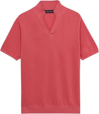 Brooks Brothers Open Collar Piqu&eacute; Knit Polo - Heren - Polos - Roze - L - Katoen - Tops