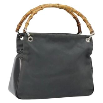 Gucci Pre-owned Nylon Handtas - Dames - Pre-owned - Grijs - Maat: ONE Size Nylon