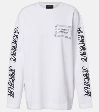 Simone Rocha Top in jersey di cotone con stampa