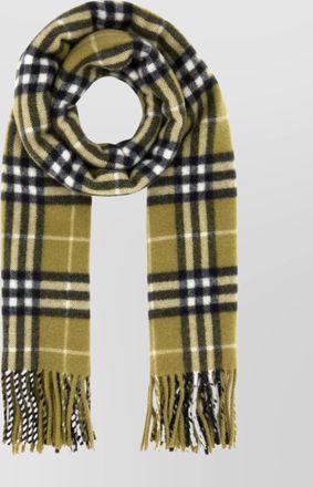 Burberry cashmere scarf with embroidered checked pattern