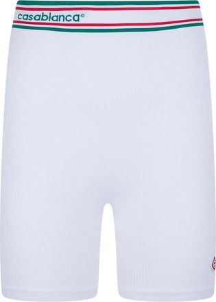 Casablanca Shorts con vita a righe - Bianco