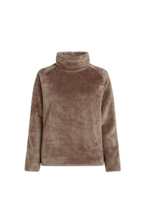 O'Neill Fleecepullover ONEILL HAZEL FLEECE, Damen, Gr. S (36), grau (concrete), Pl&uuml;sch, Obermaterial: 100% Polyester, unifarben, hoch geschlossener Ausschnitt