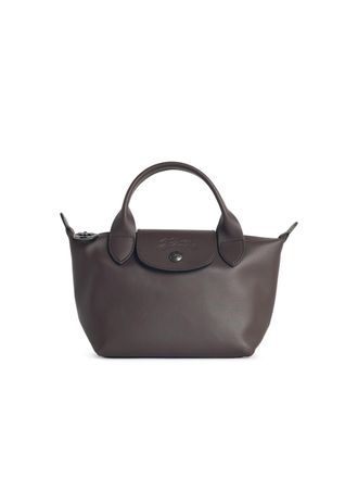 Longchamp Tas Met Xs Le Pliage Xtra-handgreep in Moka-leer