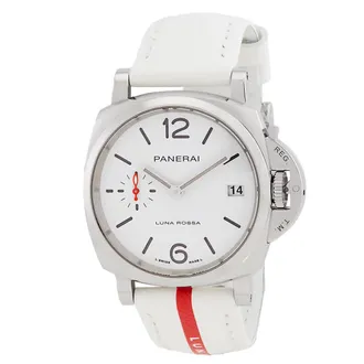 Officine Panerai Luminor Due Luna Rossa Automatic White Dial Watch PAM01378