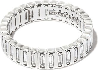 Suzanne Kalan 18kt White Gold Inlay Diamond Eternity Band Ring - Mens - 18kt White Gold