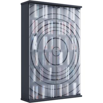 ebuy24 Supporto per CD CD in legno VCM Armadio CD salvaspazio con 2 porte in vetro di sicurezza ESG per 300 CD o 130 DVD o 72 video Dimensioni: A. 92 x L