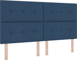 vidaXL vidaXL Box Spring Bed with Mattress & LED Blue 180x200 cm Fabric
