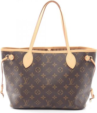 Louis Vuitton Brown Coated Canvas Leather Handbag Tote Bag (Pre-Owned)