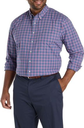 Brooks Brothers Big & Tall Check Poplin Sport Shirt in Harbor Plaid at Nordstrom, Size Xx-Large