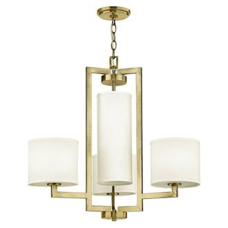 Netlighting Hinkley Hampton Pendant Ceiling Light Classic Brushed Brass 4x E27 in Metallic Gold