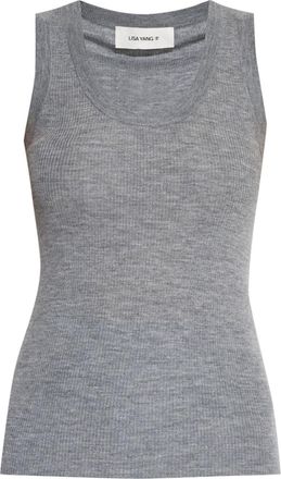 Lisa Yang Ina ribbed top - women - Cashmere - 1 - Grey