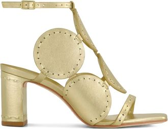 Bernardo Bernardo 1946 75mm New Moon circular-embellished sandals - women - Calf Leather/Calf Leather/Calf Leather - 8.5 - Gold