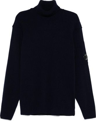 C.P. Company Lens-detail sweater - men - Wool/Polyamide - M - Blue
