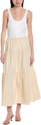 Seraphina Linen-Blend Midi Skirt
