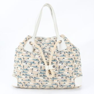 Tod's Multi-Color Leather Canvas Handbag Shoulder Bag Tote Bag (Pre-Owned)