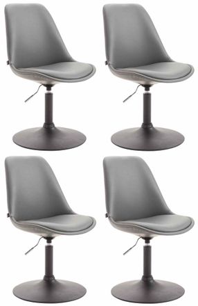 Clp Clp - Set De 4 Sillas Lounge Maverick En Polipiel Gris Negro