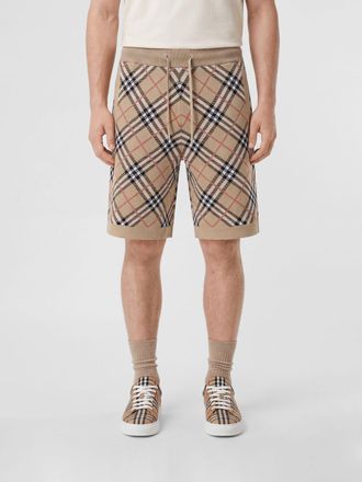 Burberry Shorts in misto cotone con stampa Vintage Check e coulisse