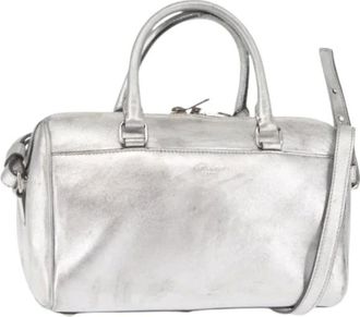 Saint Laurent Pre-owned Handbags, female, Gray, Size: ONE SIZE Pre-owned Leather Handbag