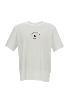Maison Margiela White Cotton Printed Short-Sleeve T-Shirt