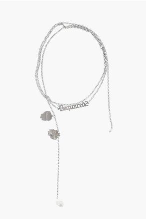 Dsquared2 Silver-Tone Metal Wrap Necklace with Lettering Logo size Unica