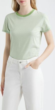 Frame Denim The Stripe Cotton Baby Tee in Jade Green Multi at Nordstrom, Size X-Small