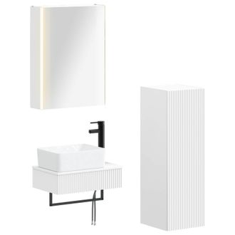 vidaXL Juego De Muebles De Ba&ntilde;o 4 Pcs Blanco Vidaxl