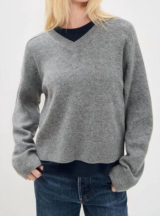 Sold Out NYC Cashmere V-Neck Top In Heather Grey