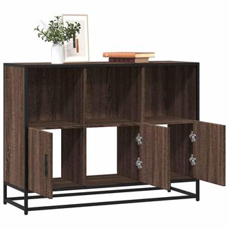 Berkfield Home Sideboard Brown Oak 100x35x76 cm Engineered Wood | Size: 100 x 35 x 76 cm