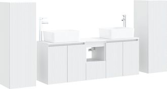 vidaXL Juego De Muebles De Ba&ntilde;o 5 Uds. Blanco 33 X 34,5 X 100 Cm Vidaxl