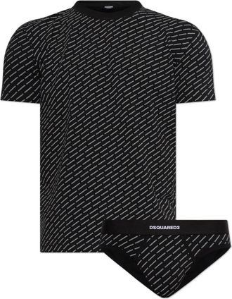 Dsquared2 Broekje en T-shirt Set - Heren - Ondergoed - Zwart - Maat: 2XL Katoen