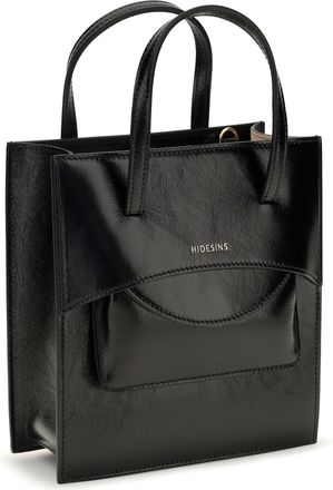 Hidesins Womens Borsa A Mano Pocket Pelle Black Calf Leather Bos Taurus Shoulder Bags