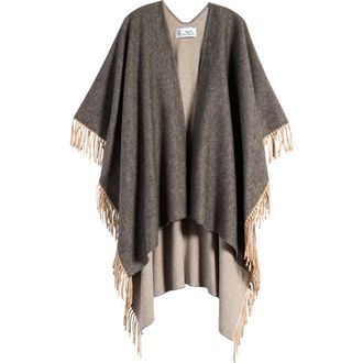 La Fiorentina Fringed Ruana in Grey at Nordstrom Rack