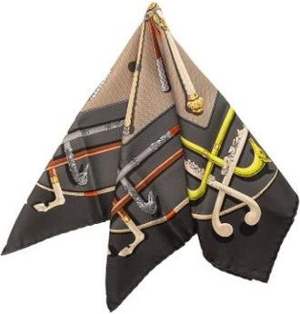 Herm&egrave;s Pre-owned Scarves, female, Gray, Size: ONE SIZE Pre-owned Cannes et Pommeaux Scarf