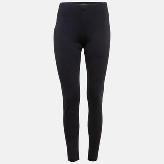 Roberto Cavalli Navy Blue Stretch Knit Leggings